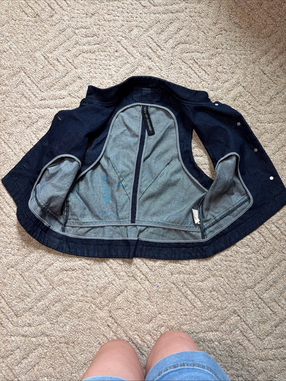 Dark Blue Denim Sleeveless Vest - Picture 9 of 11